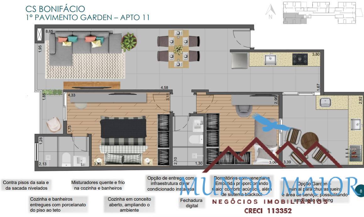 Apartamento, 2 quartos, 75 m² - Foto 2